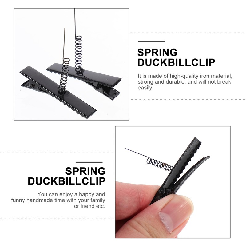 Abaodam 100pcs Duck Bill Clips with Spring Metal Hair Clips
