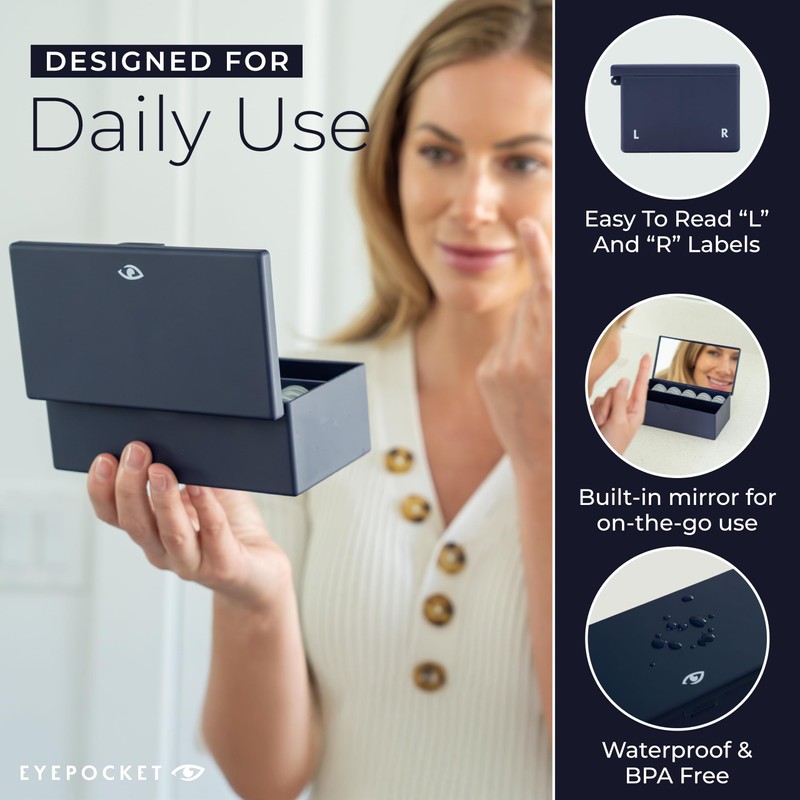 EYEPOCKET Daily Contact Lens Case Navy