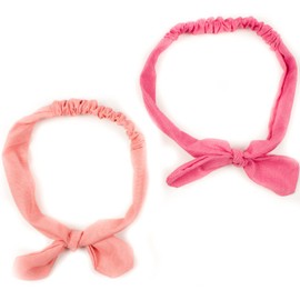 Mytoptrendz® 2 Pack Kids Toddlers Bow Headband Baby Infant Toddlers Soft Cotton Stretchy Elastic Hair Band with a Bow knotted For Girls Hair Wrap (Fuchsia and Pink)