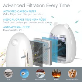 Pure Enrichment® Genuine 3-in-1 True HEPA Replacement Filter for the PureZone Kids Bear Air Purifier (PEAIRBER)