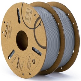 ELEGOO PLA Filament 1.75mm Brown 1KG, 3D Printer Filament Dimensional Accuracy +/- 0.02mm, 1kg Cardboard Spool(2.2lbs) 3D Printing Filament Fits Most FDM 3D Printers:_2*1kg Gray