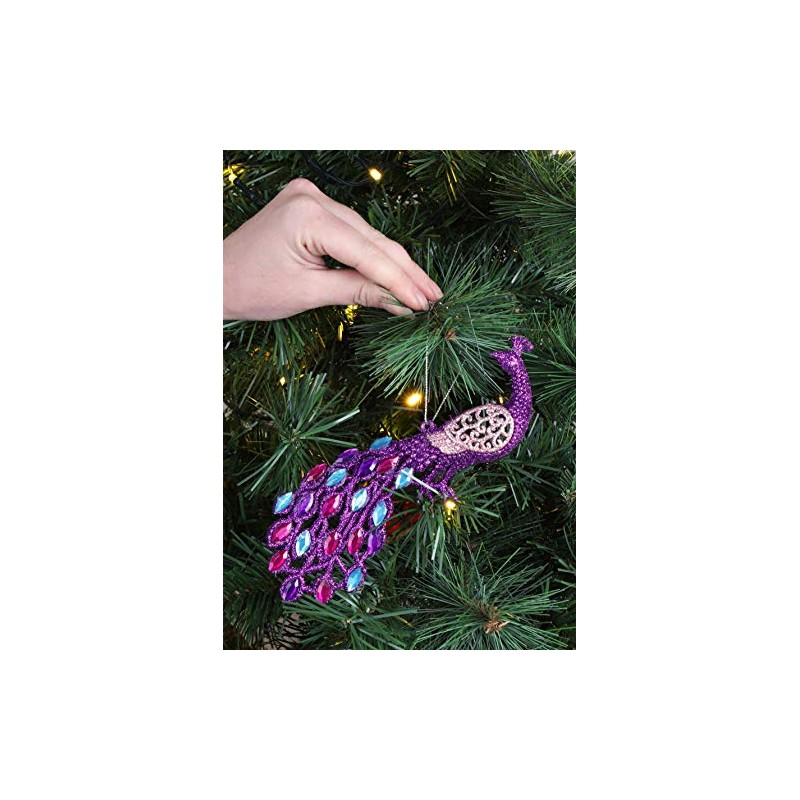 Christmas Concepts® 20cm (8") Peacock Decoration With Jewelled Tail -