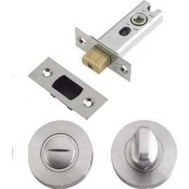 Deals in DIY Bathroom Toilet Door Mortice Tubular Deadbolt 64mm with Turn and Release Satin Chrome