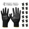 QEARSAFETY 12 Pairs PU Palm Coated Work Safety Gloves, Knitted