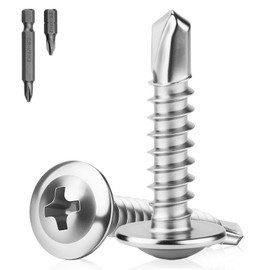 XRXYMQ 200 Pcs Self Tapping Screws M4.2 x 16 mm Self Drilling Screws for Metal Screw Stainless Steel 410 Tek Screw for Wood Plastics Aluminum Metalwork