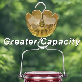 6-Pack Ant Moat for Hummingbird Feeders, Large Capacity Petal-Shaped Ant Guard, Outdoor Ant-Proof Hanging Feeder Accessories, Twist & Clean with Level Window (6 Set)