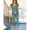 PRETTYGARDEN Women's Two Piece Tracksuit V Neck Short Sleeve Tops
