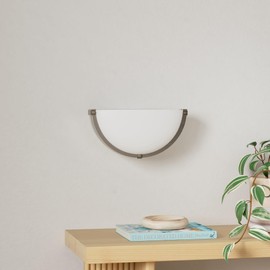 Flynix 13 inch Dimmable LED Wall Sconce, Half Moon Wall Light Fixture, 3000K/4000K/5000K Color Temperature Adjustable, Modern Bathroom Vanity Light Fixtures，Super Bright 950 Lumen (Brushed Nickel)