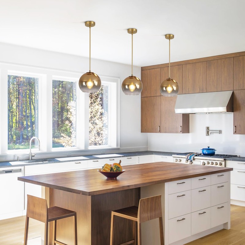 KCO Lighting 1 Light Pendant Lighting Gradient Gold Glass Pendant