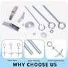 Glarks 18pcs M4 M5 M6 O-Shaped Eye Bolt Toggle Anchors
