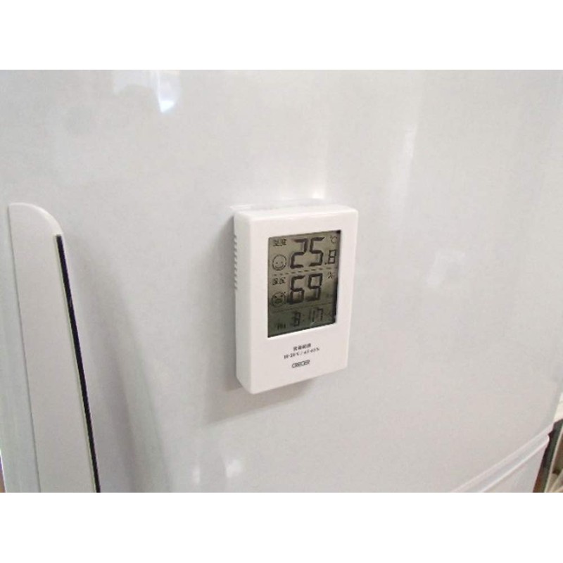 Cresel Thermometer/Hygrometer, Digital Clock Function, Wall Mounted, Tabletop, Stand Included,