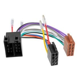 HUAREW 16 Pin Car Radio ISO Adapter, 16 Pin to ISO Socket Cable, Car Radio Adapter Universal Cable Plug, Clamp 15/30 Rotatable