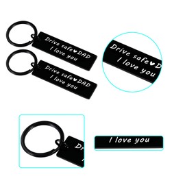 Dad Gifts from Daughter Son - Drive safe Dad I love you Christmas Gifts for Dad mens Stocking Stuffers from Wife for Men Father's Day Birthday Gifts for Dad, Keychain for First Daddy Dad to Be