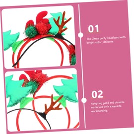 SAFIGLE 3pcs Xmas Antler and Tree Headbands Festive Hairbands for Women Christmas Party Accessories Durable Comfortable Holiday Decoration