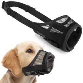 Coppthinktu Dog Muzzle, Soft Mesh Muzzle for Small Medium Large Dog Mouth Guard, Breathable Muzzles to Prevent Biting Barking, Adjustable Mouth Cover Muzzle for Dogs Allow Panting Drinking