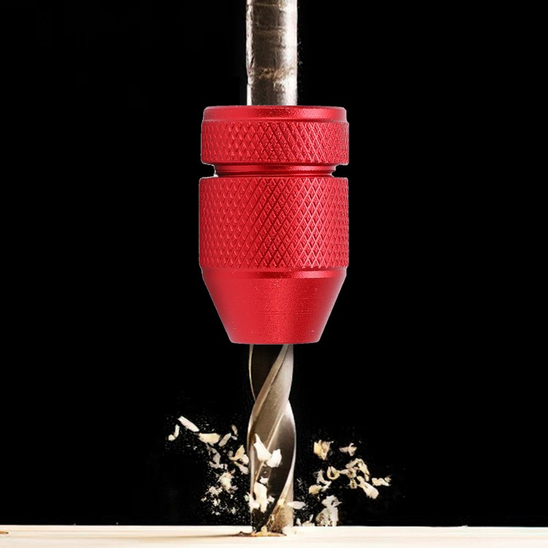 Adjustable Drill Stop Collar Aluminum Alloy Red Anti Slip Nylon