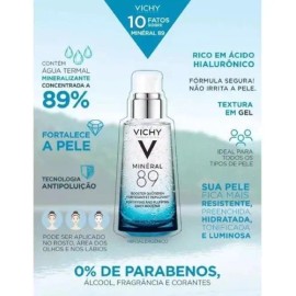 Crema hidratante facial Vichy con ácido hialurónico mineral 89 50 ml