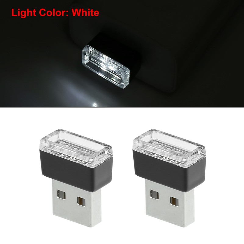 X AUTOHAUX 5pcs White USB LED Night Light Car Interior