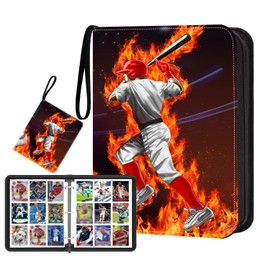 TsuiWah Baseball Card Binder,900 Pocket Zippered Trading Card Binder,3 Ring Collector Album for Baseball, Sports Cards, Secure Organizer Storage for Kids & Adults