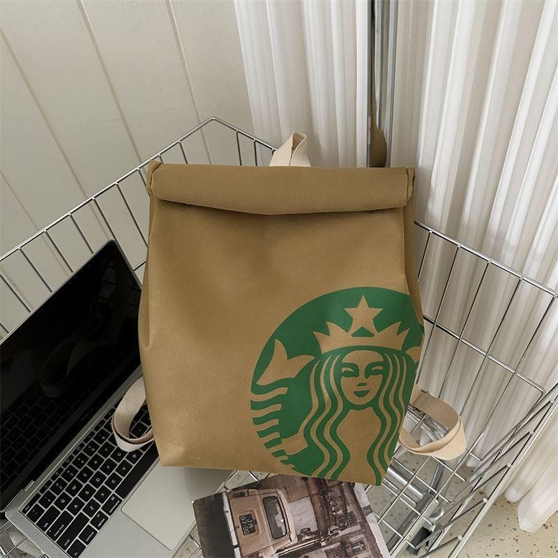 Fashion McDonald's Backpack with Unique Letter Print Starbucks Bag, Comfortable