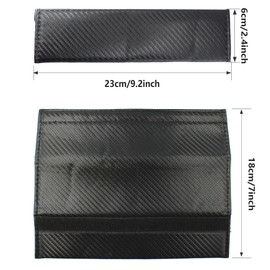 AUXBC Carbon Fiber Car Seat Belt Cover, 23cm Black Universal Seat Belt Shoulder Pads Protection, Comfortable Soft Seat Belt Strap Cover, 2pcs