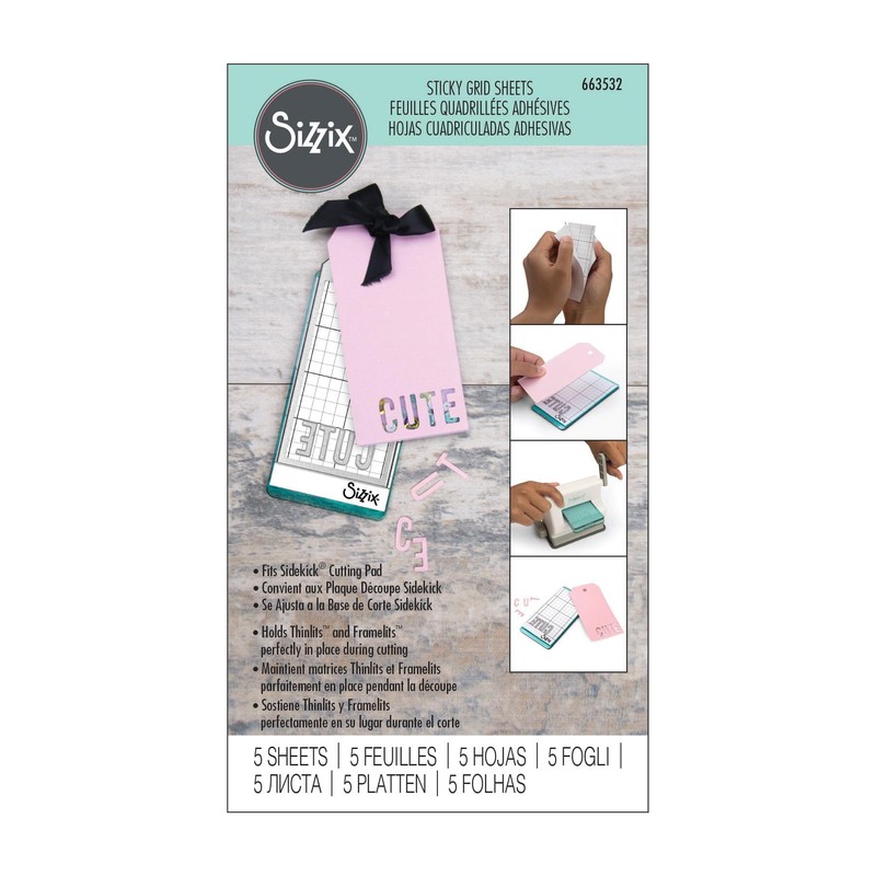 Sizzix Sidekick Sticky Grid 2.5"X4.75" 5/Pkg