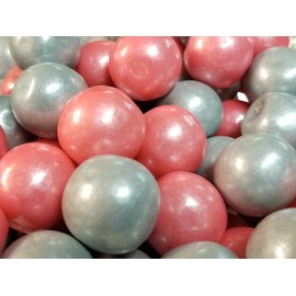 Gumballs Shimmer Pearl Pink And Silver Bubble Gum 2 Pounds 1 inch Gumballs