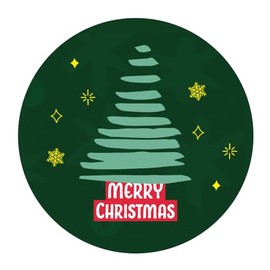 [Made in Tantan] Xmas Merry Christmas Happy Christmas Stickers 002 (1.6 inches (40 mm), 24 Sheets)