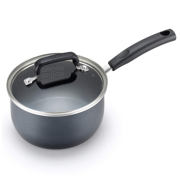 T-fal Signature Nonstick Sauce Pan with Lid 3 Quart Cookware, Pots and Pans, Dishwasher Safe Black