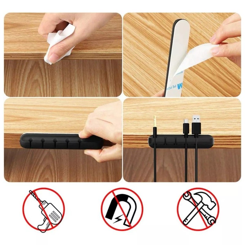 Veraly Organizador De Cables Adherible Silicón Oficina Hogar 1 Pz