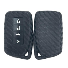REPROTECTING Silicone Rubber Carbon Fiber Key Fob Cover Compatible with 2013-2021 Lexus ES300h ES350 GS350 GS450h IS200t IS300 IS350 LX570 NX200t NX300h RC350 RX350 RX450h