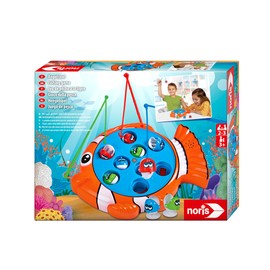 Noris 606064296 Fishing Game - Exciting Children's Game with Colourful Plastic Fish and 3 Fishing, from 3 Years