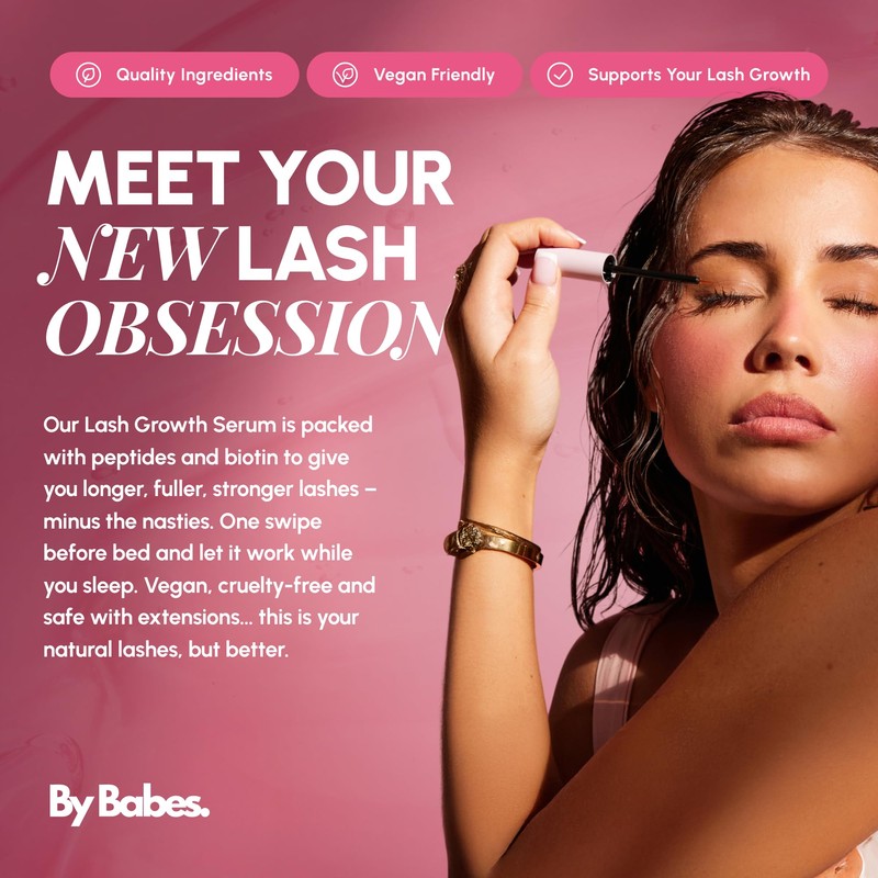ByBabes Lash CEO Eyelash Growth Serum | Prostaglandin-Free Rapid Brow