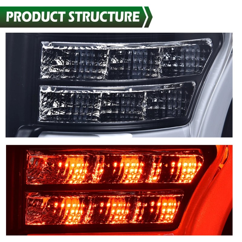 G-PLUS Fit For 2009-2014 Ford F-150 LED Tube Tail Lights