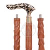 Solid Wood Handicrafts Vintage Unique Walking Stick Wooden Cane Brass