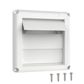 Louvered Vent Cover for Exterior Wall Vent Hood Outlet Airflow Vent Dryer Air Vent Exhaust Vent cover Widely Used for Dryers and Houses Wall to Keep Rain, Snow, Wind or Birds