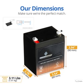 CB CHROMEBATTERY 12V 5.8AH Maintenance-Free Battery for Alarm Systems, Scooters, Toys, Emergency Lights, and More - Spade (F1) Terminal