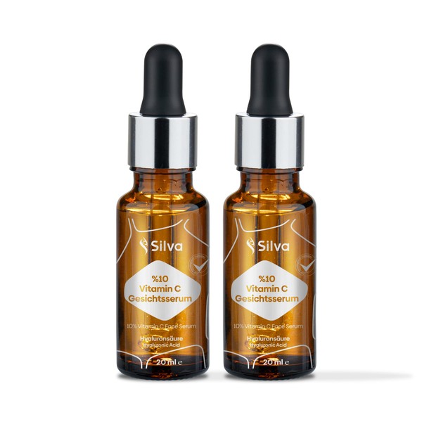 40 ml Vitamin C Serum with Natural Vegan Ingredients, 10% Vitamin C Concentrate and Chemical-Free, Face Care Against Pigment, Hyaluronic Serum for Acne and Pimples, Skin Care