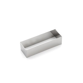 De Buyer 3943.12 Stainless Steel Rectangular Ring, Sharp Corners 12 x 4 cm, 3 cm High