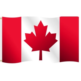 Large Canada Flag 6X10 FT - Vivid Color, All Weather, Double Stitched Big Size Canadian National Flags Polyester with Brass Grommets (6X10) (Canada, 6X10)