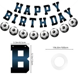 Adecortalk Soccer Happy Birthday Banner Soccer Birthday Party Garland for Boys Girls Birthday Party Decorations