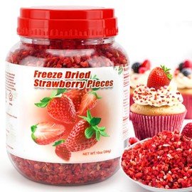 10oz Freeze Dried Strawberry Pieces - Dehydrated Strawberry Snack – Perfect for Smoothies, Yogurt, Baking, and Casual Snacks (10oz)