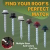 LIONMAX Metal Roofing Screws #14 x 1-1/2 Inch, 300-PCS, Brown