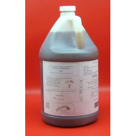 Super Compost Tea (128 oz - 1 Gallon, in Two Half Gallon Bottles) Natural and Organic for Plant Food, Nutrient, Fertilizer and Growth Efficiency