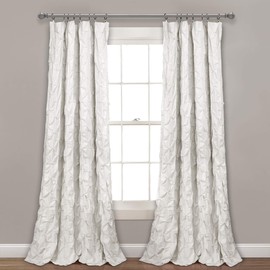 Lush Decor Ravello Pintuck Window Curtain Panel, Single, 52" W x 84" L, White - Luxe Pintuck Embellishment - Chic Textured Design - Traditional Glam & Farmhouse Window Decor