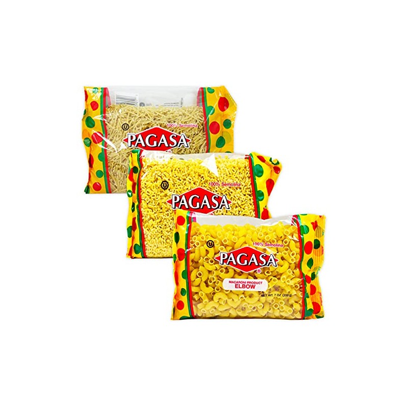 Pagasa Pasta Variety Pasta 3-Pack - Pagasa Fideo, Elbow Macaroni,