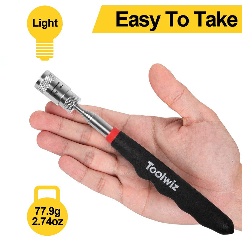 Toolwiz Magnetic Telescoping Pickup Tool 8 Lb, Portable Extendable Magnet
