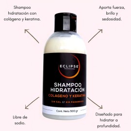 Shampoo Hidratacion Colageno Y Keratina Sin Sal 500greclipse