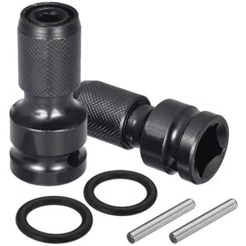 2PCS 1/2 inch Square Drive to 1/4 inch Hex Female Socket Adapter Converter Chuck Adaptor for Air and Electric Impact Wrench Impact Drill Ratchet Wrench,Quick Release
