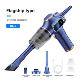 belibuy [CHRISTMAS GIFT OFFER] belibuy handheld cordless vacuum cleaner, 12000PA high power vacuum cleaner, dust collector, rechargeable car vacuum cleaner, for car, home, pet hair cleaning - Color: Smart digital vacuum cleaner blue